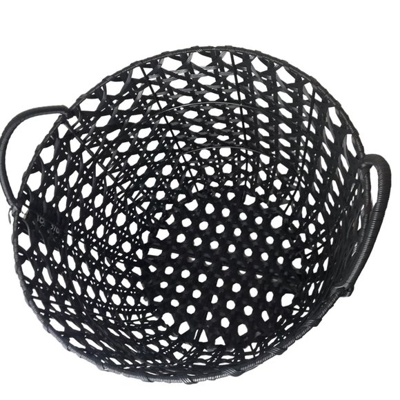 NEW NWT Kensie Storage Basket Tote Hamper Organizer Bin Woven Black 16" Tall - Picture 10 of 14